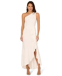 Adrianna Papell Women's Beaded One-Shoulder Gown