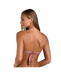 Sunshine 79 Women's Shimmer Ripple Twist Bandeau Bikini Top