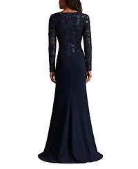 Tadashi Shoji Women's Forena Embroidered Crepe Gown