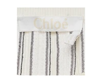 Pre-Owned Chloe Women's Pre-Owned Chloe Off-White Patterned Knit Mini Dress with Flared Sleeves