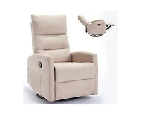 sumyeg Manual Recliner Chair with Rocker and Swivel Fabric