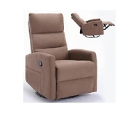 sumyeg Manual Recliner Chair with Rocker and Swivel Fabric