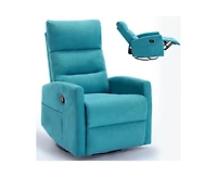 sumyeg Manual Recliner Chair with Rocker and Swivel Fabric