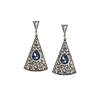 Sohi Women's Triangle Filigree Drop Earrings