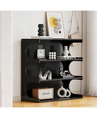 Casainc 4-Tier Book Shelf Cabinet Coffee Table with Organizer Storage Shelves