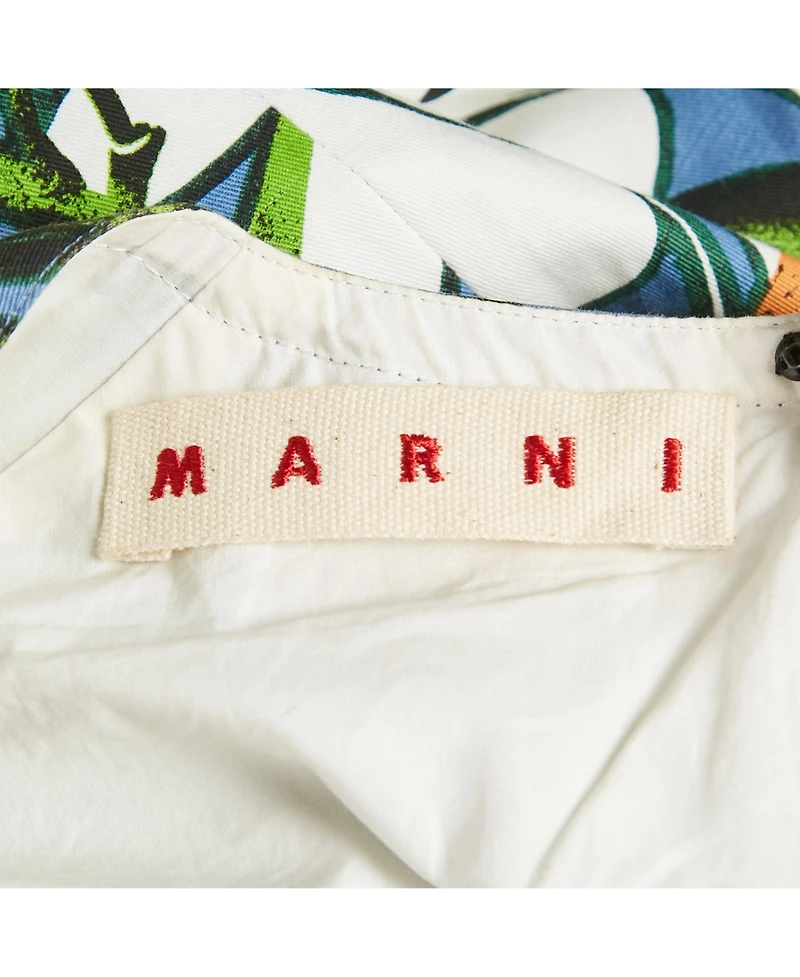 Pre-Owned Marni Women's Blue Printed Cotton Blend Sleeveless Short Dress