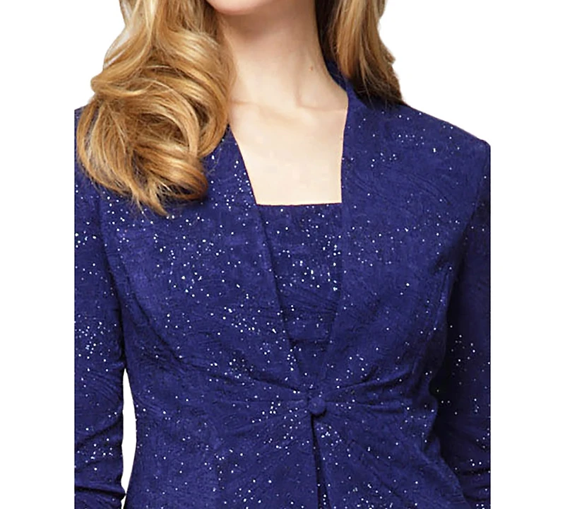 Alex Evenings Petite Square Neck Dress with Jacket