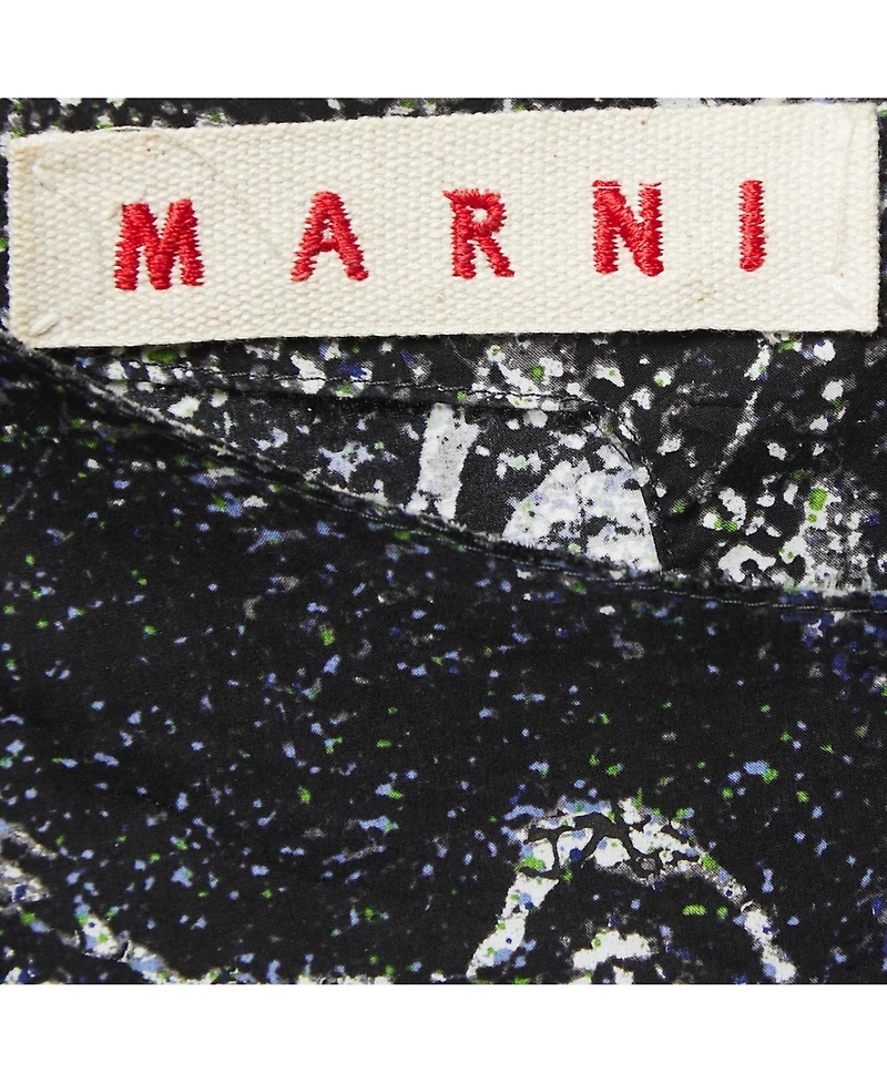 Pre-Owned Marni Women's Black Printed Cotton Full Sleeve Short Dress