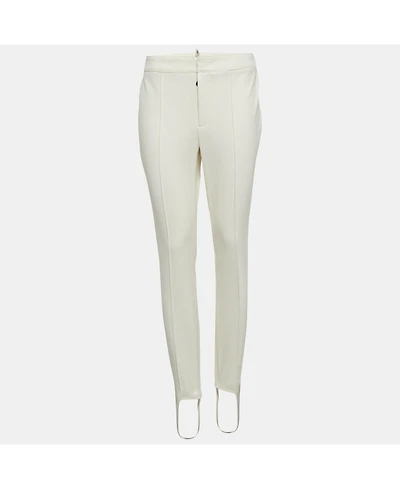 Pre-Owned Moncler Women's Grenoble White Technical Jersey Stirrup Ski Pants