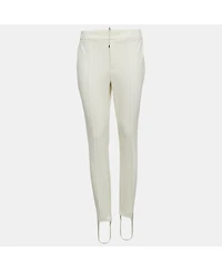 Pre-Owned Moncler Women's Grenoble White Technical Jersey Stirrup Ski Pants