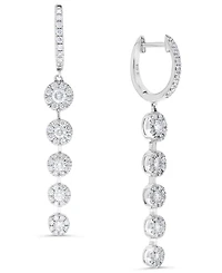Macy's Diamond Dangling Cluster Earrings (1 ct. t.w.) in 14k White Gold