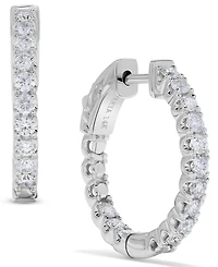 Macy's Diamond Hoop Earrings (1 ct. t.w.) in 14k White Gold