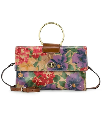 Patricia Nash Belvi French Hydrangeas Printed Top Handle Crossbody Bag