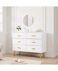 Gaomon Dresser With 6 Drawers for Bedroom Storage Drawers Chest of Drawers