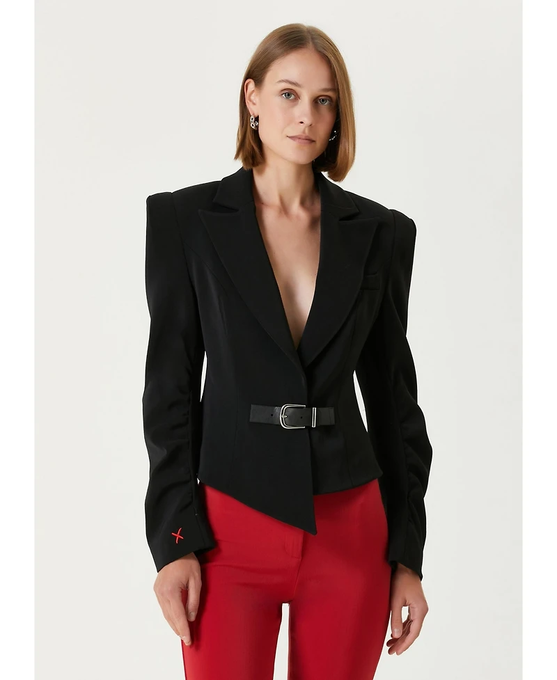 Pcfg Women's Wool-Blend Fitted Blazer