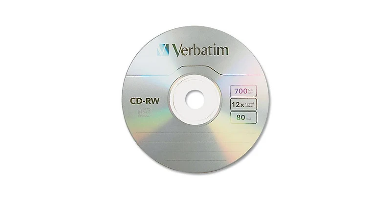 Verbatim 95155 700 Mb/80 min 12x Cd-rw Rewritable Disc - Silver (25/Pack
