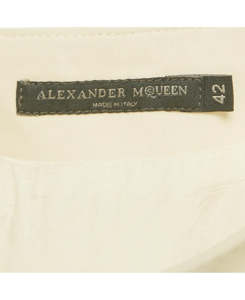 Pre-Owned Alexander Mcqueen Women's White Cotton Midi Skirt