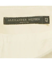 Pre-Owned Alexander Mcqueen Women's White Cotton Midi Skirt