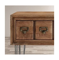 Jofran American Vintage Solid Wood Sofa Table with Apothecary Drawers