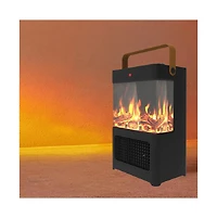 Electric Fireplace Heater for Indoor Use, 1500W Space Heater Fireplace with 3D Led Flame, Double Safety Protection