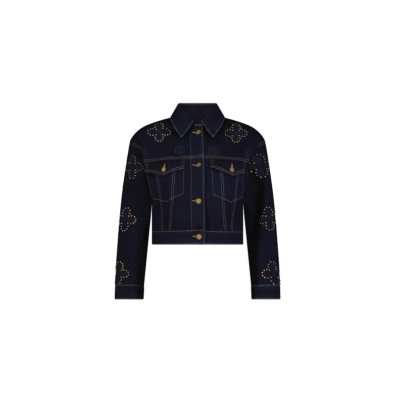 The Noli Shop Women's Kaia Studded Jacket - Indigo