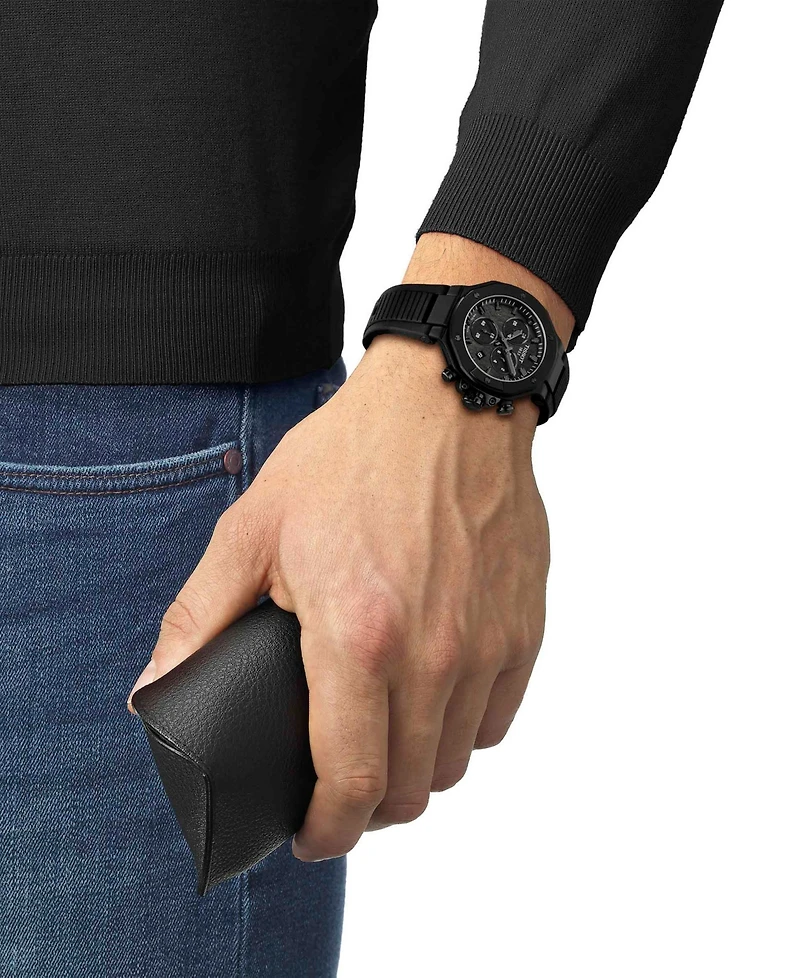 Tissot Unisex Black Silicone Bracelet Watch, 38mm