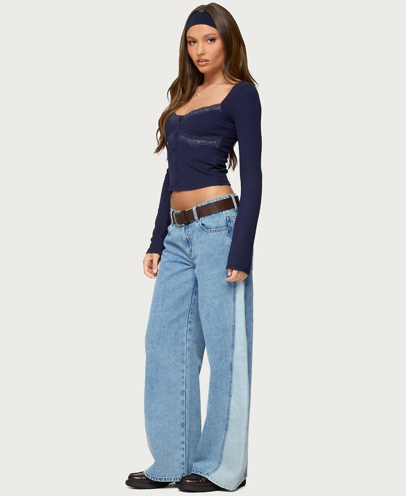 Edikted Women's Kathi Lacey Long Sleeve Top