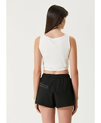 Pcfg Women's Ribbed Stretch Cotton-Blend Cropped Tank Top