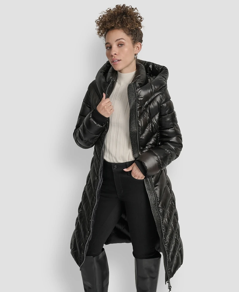 Dkny Women's Full-Zip Front Quilted Puffer Coat