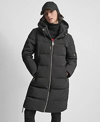 Dkny Women's Stand Collar Zipper Puffer Coat