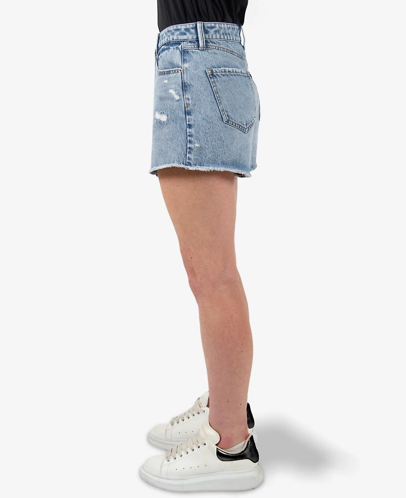 Rewash Juniors' Super High-Rise Denim Shorts