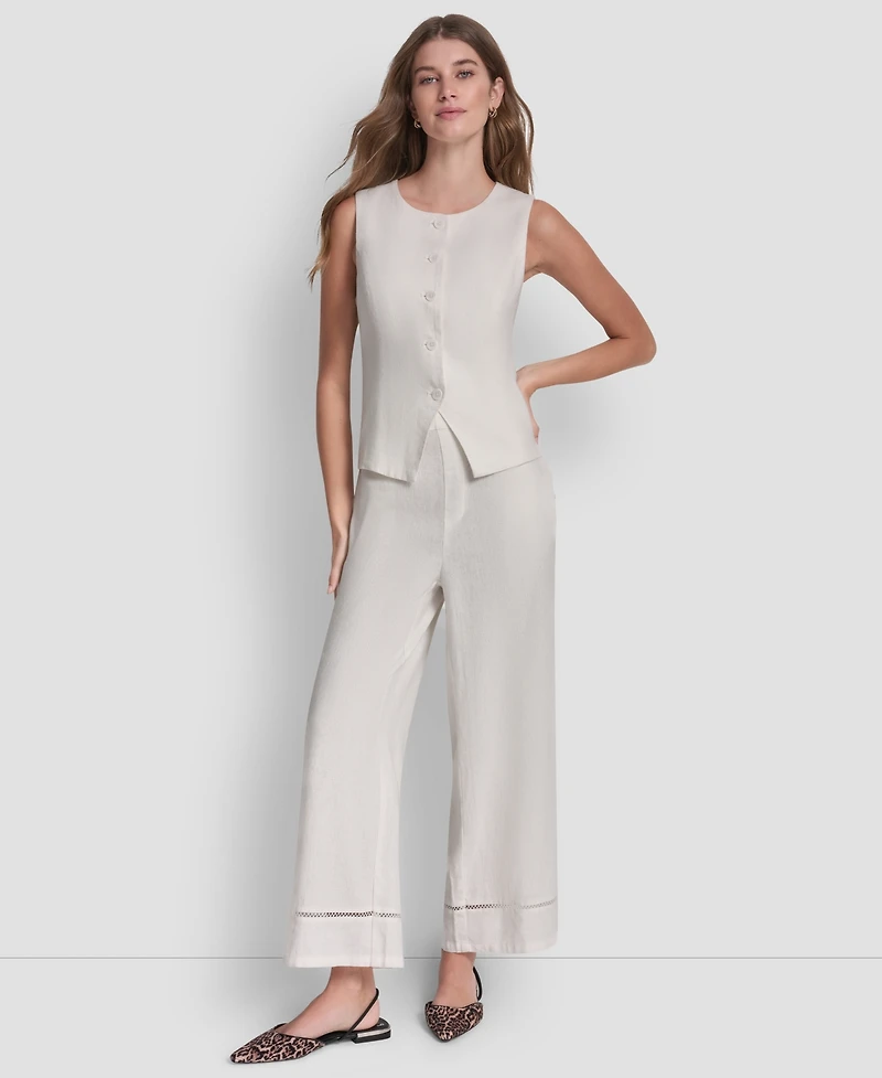 Dkny Jeans Women's Crewneck Button-Front Vest