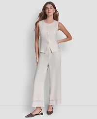 Dkny Jeans Women's Crewneck Button-Front Vest