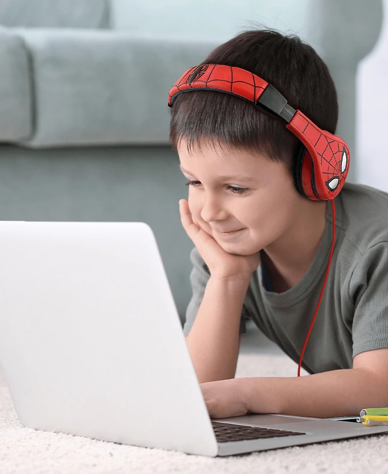 eKids Spiderman Volume-Limiting Kids Wired Headphones