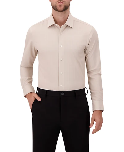Report Collection Men's 4-Way Solid Woven Dress Shirt