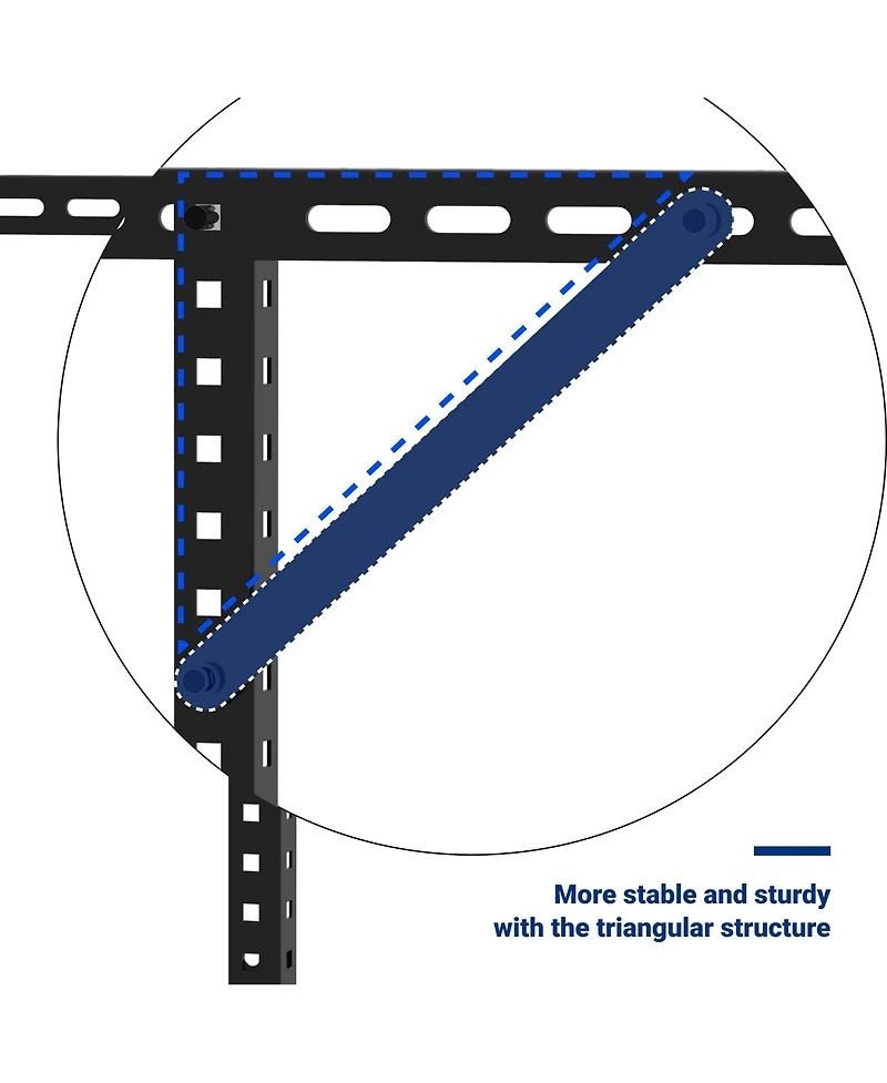 Fleximounts Max Series 48 in. W x 96 in. D x 24 - 40 in. H Black Heavy Duty Ceiling Mounted Overhead Garage Storage Rack-GR48BMAX-e