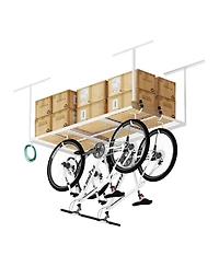 Fleximounts Ohk Series Ceiling Mounted Overhead Garage Storage Rack, White — 36" X 72"