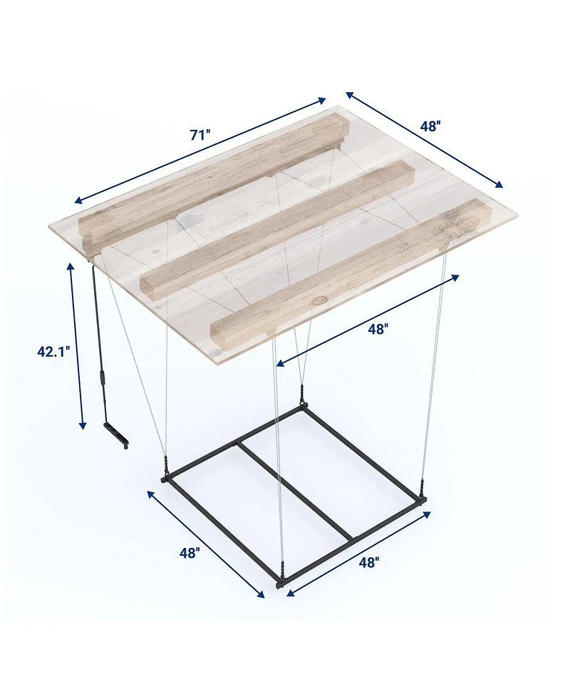 Fleximounts GL2FB-e – 4×4 Ft Garage Lifting Storage Rack, Frame-only (Black)