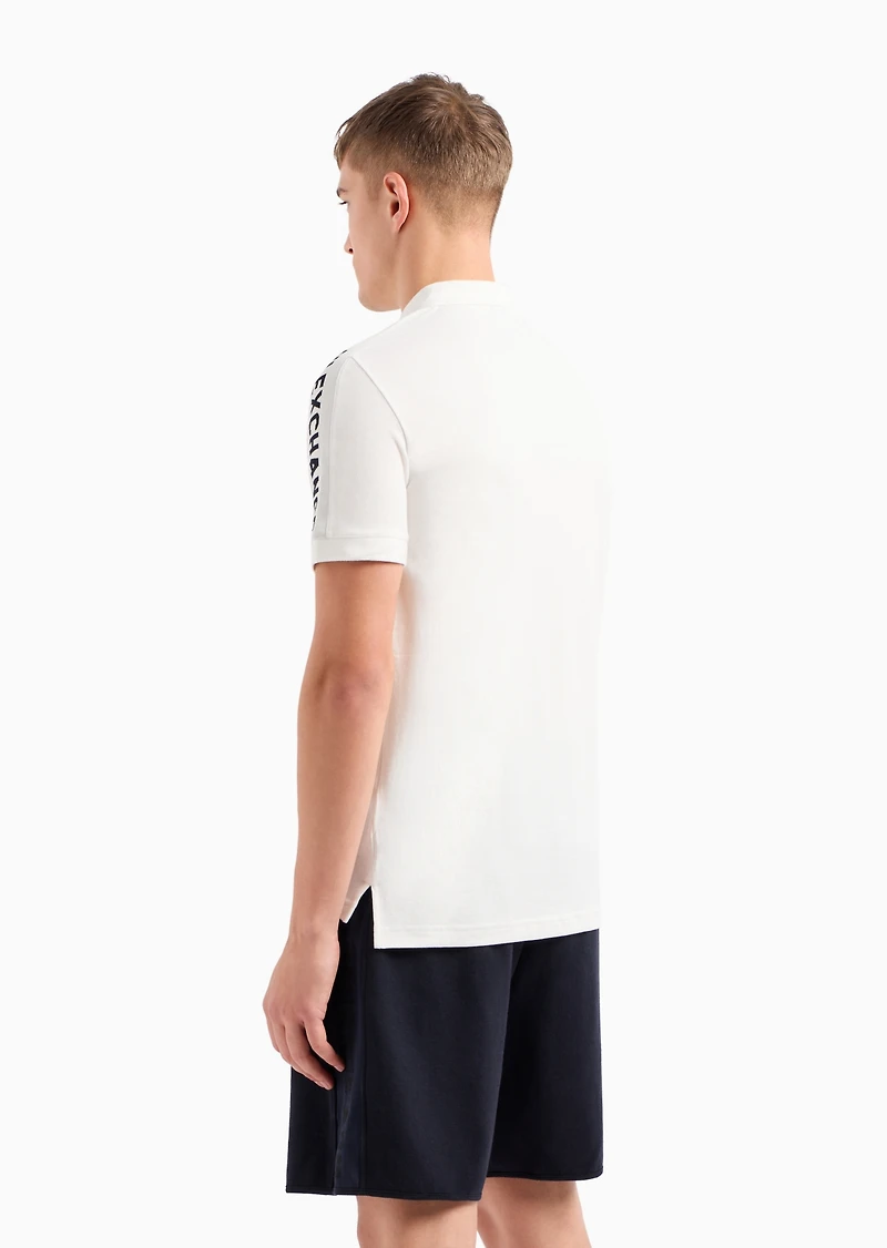 A|X Armani Exchange Men's Cotton Short Sleeve Logo-Trim Polo Shirt