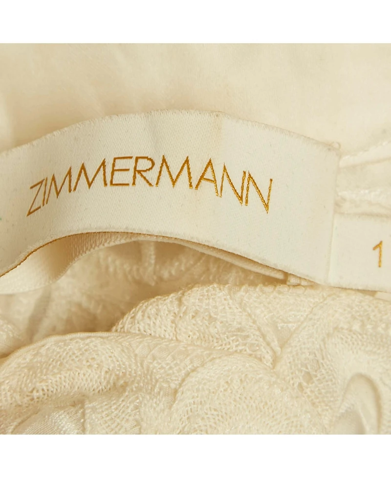 Pre-Owned Zimmermann Women's White Silk Lace Cut