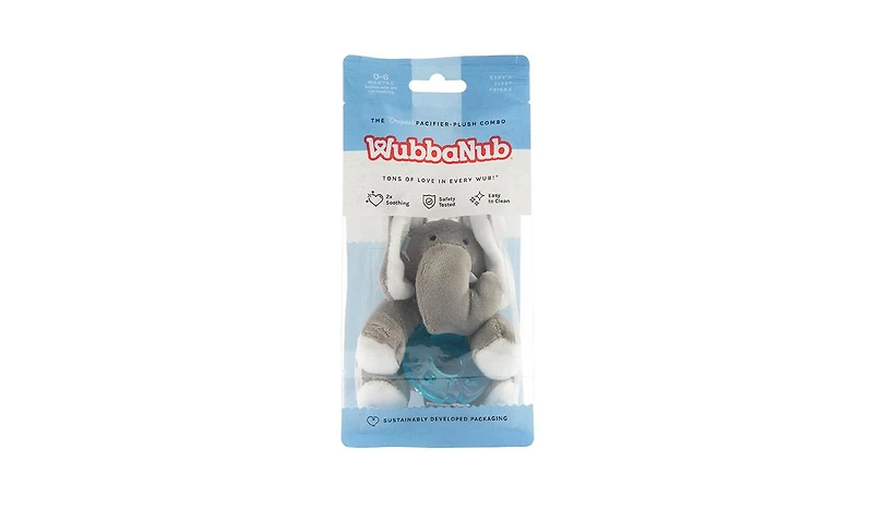 WubbaNub Baby Grey Elephant Pacifier