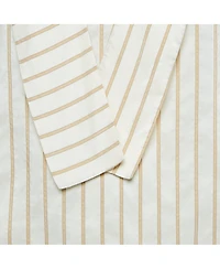 Pre-Owned Marni Women's Cream Stripe Silk Neck Tie-Up Detail Blouse