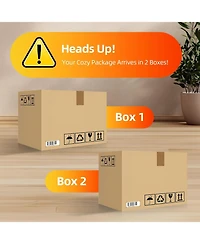 Cowsar 48" Electric Fireplace with Wood Mantel, Freestanding Fireplace with Remote Control, Fireplace Tv Stand, Adjustable Led Flame, 750W/1500W