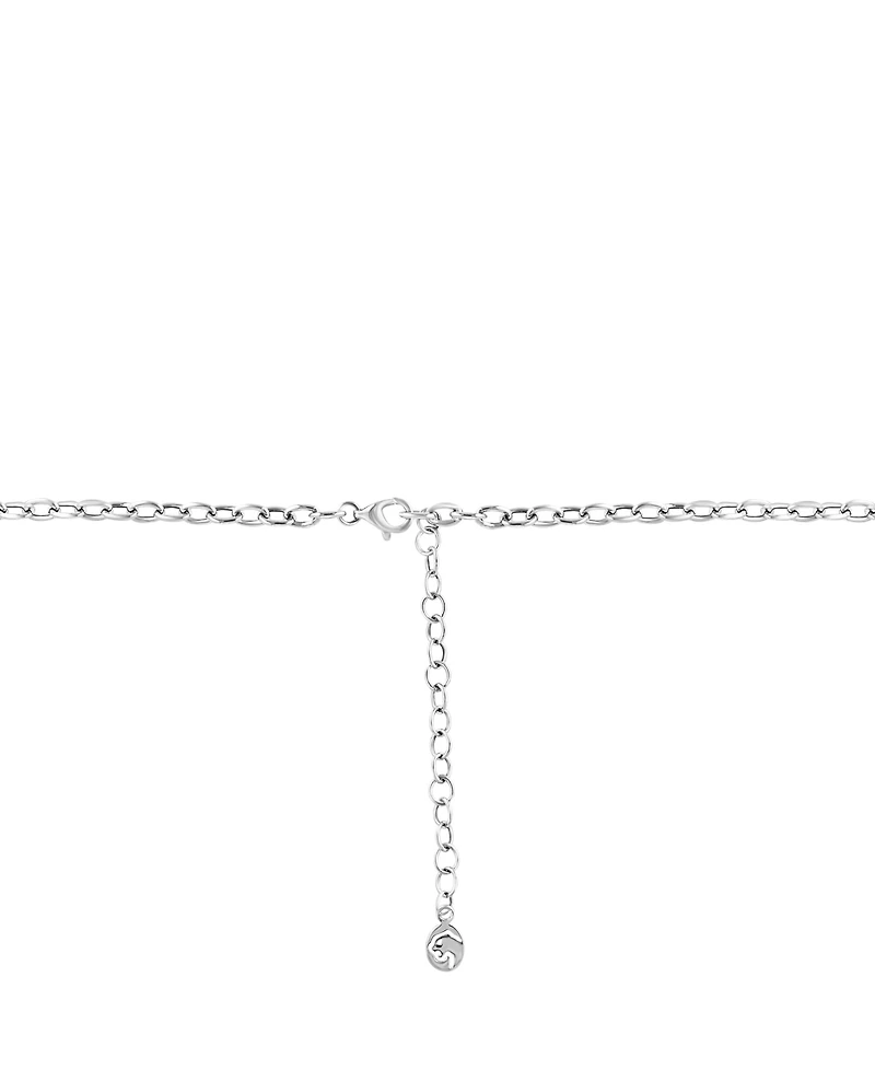 Effy Collection Aquamarine (3-5/8 ct. t.w.) and Zircon Necklace (1 ct. t.w.) in Sterling Silver