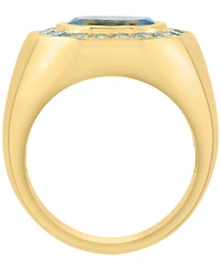 Effy Collection Blue Topaz Ring (3-5/8 ct. t.w.) in 14k Yellow Gold Over Silver