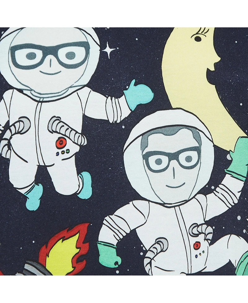 Pre-Owned Dolce & Gabbana Women's Navy Blue Space Print Cotton Half Sleeve T-Shirt