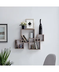 Danya B Intersecting Cube Shelves - Weathered Oak