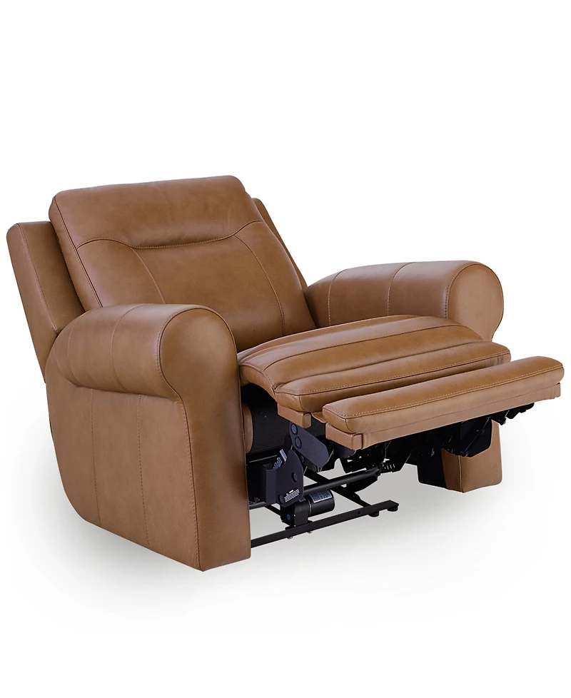 Furniture 39" Alexandre Leather Power Rocker Recliner with Power Headrest, Exclusively at Macy's