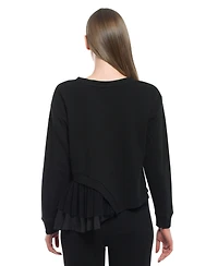 Wilt Clothing Women's Round Neck Mix Media Sweatshirt