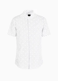 A|X Armani Exchange Men's Slim-Fit Tonal Geo Logo-Print Button-Down Shirt